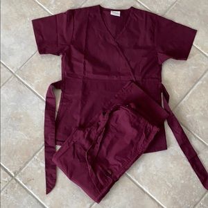 All Heart Burgundy Scrub Set (Small)